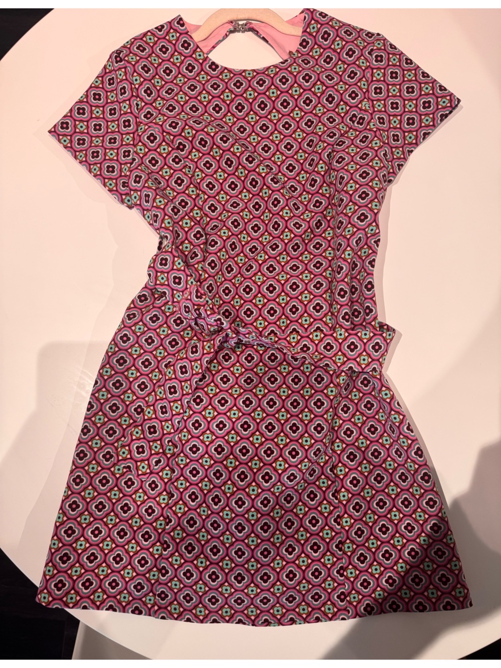 Free People Pink Geometric Print Casual Dress